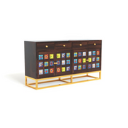 Penthris Sheesham Wood Cabinet and Sideboard (Walnut Finish)