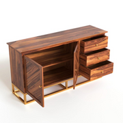 Raltharin Sheesham Wood Cabinet and Sideboard (Honey Finish)