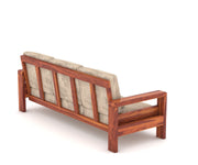 New Outer 5 Seater Solid Wood Sofa (Honey Finish)
