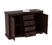 Xorven Sheesham Wood Cabinet and Sideboard (Walnut Finish)