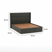 NATRAJ ART & CRAFT Solid Wood King Size Upholstered Bed with Box Storage | Luxury Double Bed Cot with Premium Cushioned High Headboard & Diamond Quilted Footboard | Modern Bedroom Furniture