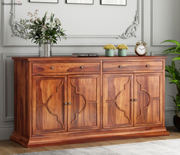 Norvithis Sheesham Wood Cabinet and Sideboard (Honey Finish)