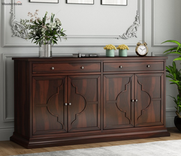 Norvithis Sheesham Wood Cabinet and Sideboard (Walnut Finish)