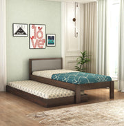 Wyndor Sheesham Wood Trundle Bed (Walnut Finish)
