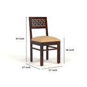 Selvian Sheesham Wood Dining Set 6 Seater (Walnut Finish)