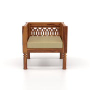 Yokriayn 5 Seater Solid Wood Sofa (Honey Finish)