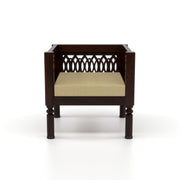 Yokriayn 1 Seater Solid Wood Sofa (Walnut Finish)