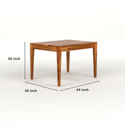 Selvian Sheesham Wood Dining Set 4 Seater (Honey Finish)