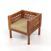 Yokriayn 5 Seater Solid Wood Sofa (Honey Finish)