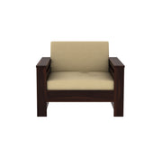 Jenthoris 5 Seater Solid Wood Sofa (Walnut Finish)