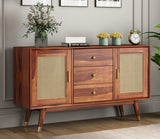 Wynthralis Sheesham Wood Cabinet and Sideboard (Honey Finish)