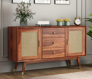 Wynthralis Sheesham Wood Cabinet and Sideboard (Honey Finish)