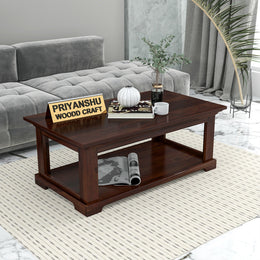 Jethrian Sheesham Wood Center Table (Honey Finish)