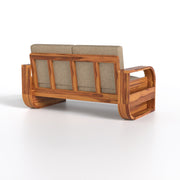 Curve 7 Seater Solid Wood Sofa (Honey Finish)