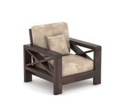 X-Sofa 6 Seater Solid Wood Sofa (Walnut Finish)