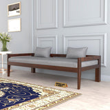 Novren Sheesham Wood Divan with Mattress (Walnut Finish)