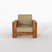 Outer 6 Seater Solid Wood Sofa (Honey Finish)