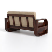 Curve 7 Seater Solid Wood Sofa (Walnut Finish)