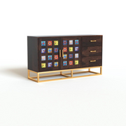 Quentovir Sheesham Wood Cabinet and Sideboard (Walnut Finish)