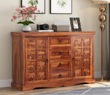 Xorven Sheesham Wood Cabinet and Sideboard (Honey Finish)