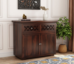 Lothrion Sheesham Wood Cabinet and Sideboard (Walnut Finish)