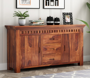Joventhis Sheesham Wood Cabinet and Sideboard (Honey Finish)
