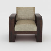 Curve 5 Seater Solid Wood Sofa (Walnut Finish)