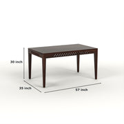 Selvian Sheesham Wood Dining Set 6 Seater (Walnut Finish)