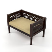 Yokriayn 2 Seater Solid Wood Sofa (Walnut Finish)