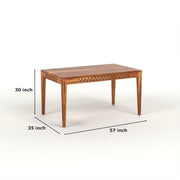Selvian Sheesham Wood Dining Set 6 Seater (Honey Finish)