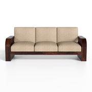 Curve 3 Seater Solid Wood Sofa (Walnut Finish)