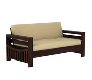 Jenthoris 2 Seater Solid Wood Sofa (Walnut Finish)