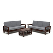 Fenwick 3+3 Seater Solid Wood Sofa (Walnut Finish)