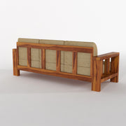 Outer 6 Seater Solid Wood Sofa (Honey Finish)