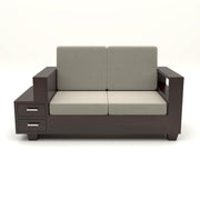 Jorvian Mossy 6 Seater Solid Wood Sofa (Walnut Finish)