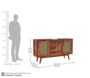 Wynthralis Sheesham Wood Cabinet and Sideboard (Honey Finish)