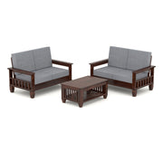 Fenwick 4 Seater Solid Wood Sofa (Walnut Finish)