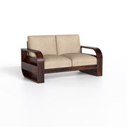 Curve 7 Seater Solid Wood Sofa (Walnut Finish)