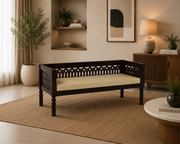 Yokriayn 3 Seater Solid Wood Sofa (Walnut Finish)