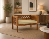 Yokriayn 2 Seater Solid Wood Sofa (Honey Finish)