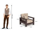 New Outer 6 Seater Solid Wood Sofa (Walnut Finish)