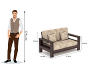 New Outer 6 Seater Solid Wood Sofa (Walnut Finish)