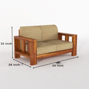 Outer 6 Seater Solid Wood Sofa (Honey Finish)