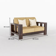Outer 6 Seater Solid Wood Sofa (Walnut Finish)