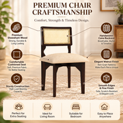 Onyxello Sheesham Wood Dining Set 6 Seater (Walnut Finish)