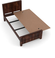 Drendolis Sheesham Wood Single Size Bed (Honey Finish)