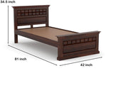 Golveris Sheesham Wood Single Size Bed (Honey Finish)