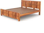 Lithorien Sheesham Wood King Size Bed Without Storage (Honey Finish)