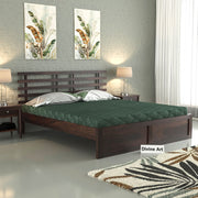 Phentros Sheesham Wood King Size Bed Without Storage (Walnut Finish)
