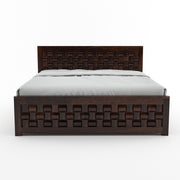 Ulvarinth Sheesham Wood King Size Bed With Storage (Walnut Finish)